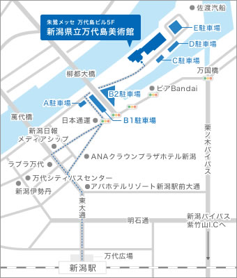 新潟駅からの案内図